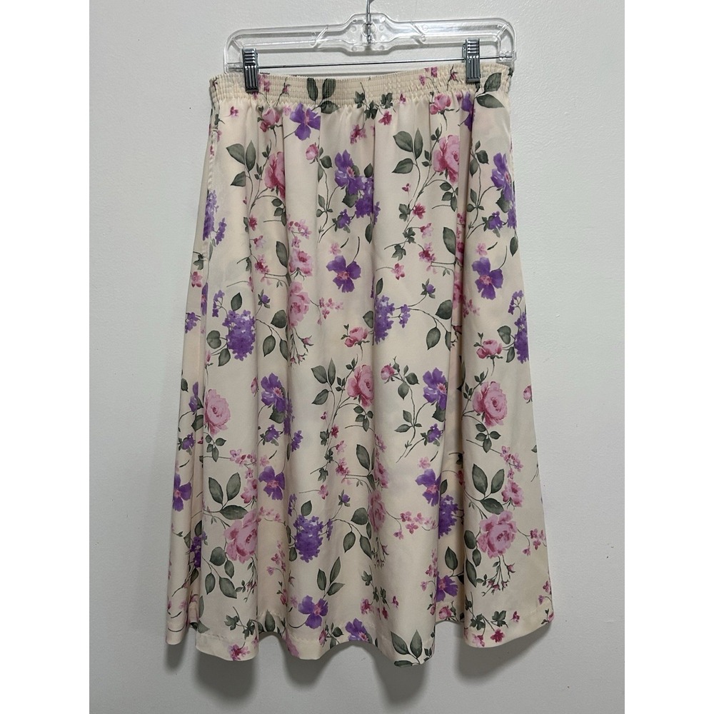 Vintage Bon Worth Floral Flowy Casual Dress Womens L Petite